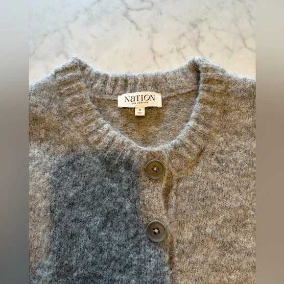 NATION TESSA CARDIGAN IN DOVE GRAY HEATHER - Picture 7 of 10